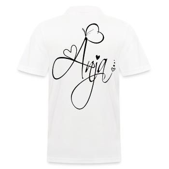 Anja Name Vorname Mädchen Kalligrafie Dekor - Männer Poloshirt - Weiß - Hinten - Kai (181cm)