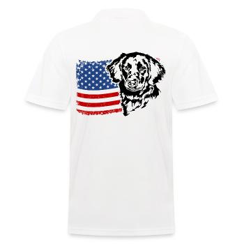Stabjihoun Drapeau américain chien chiens Wilsigns - Polo Homme - blanc - Dos - Kai (181cm)