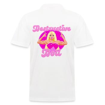 Gym BADDIE Doll - Men's Polo Shirt - white - Back - Kai (181cm)