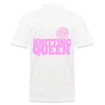 Die Königin des Strickens - Männer Poloshirt - Weiß - Hinten - Kai (181cm)