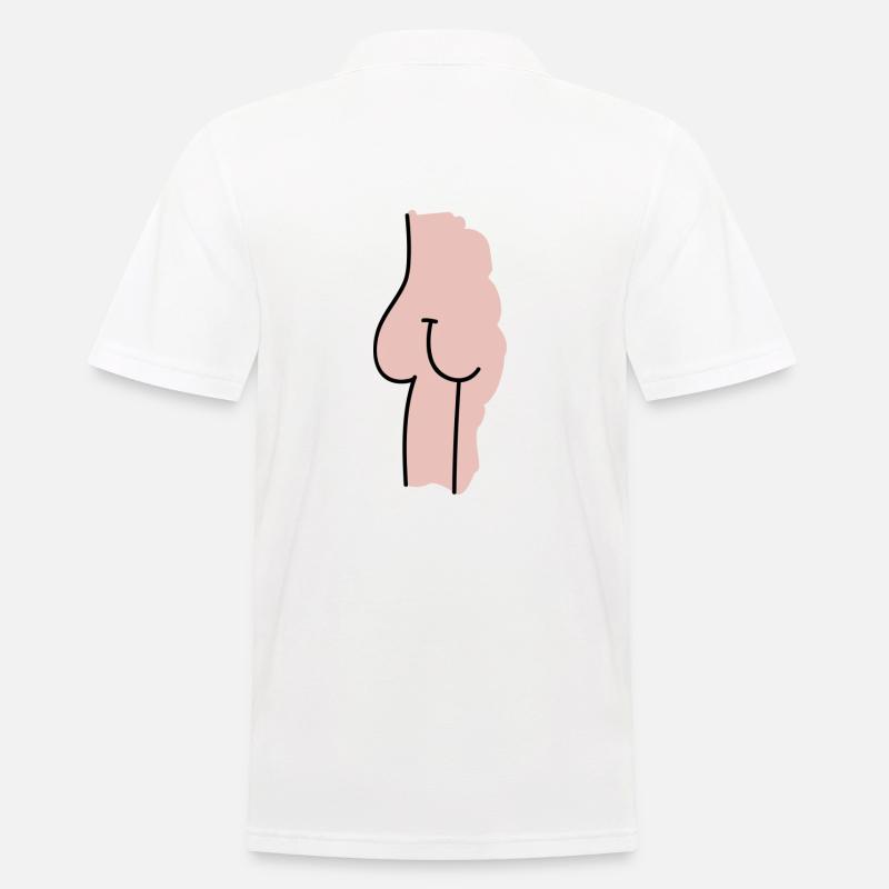 Nackter Hintern Illustration Geschenk - Männer Poloshirt - Weiß