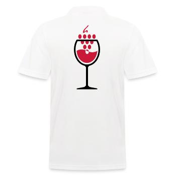 02 Glas Wein Weintrauben - Männer Poloshirt - Weiß - Hinten - Kai (181cm)
