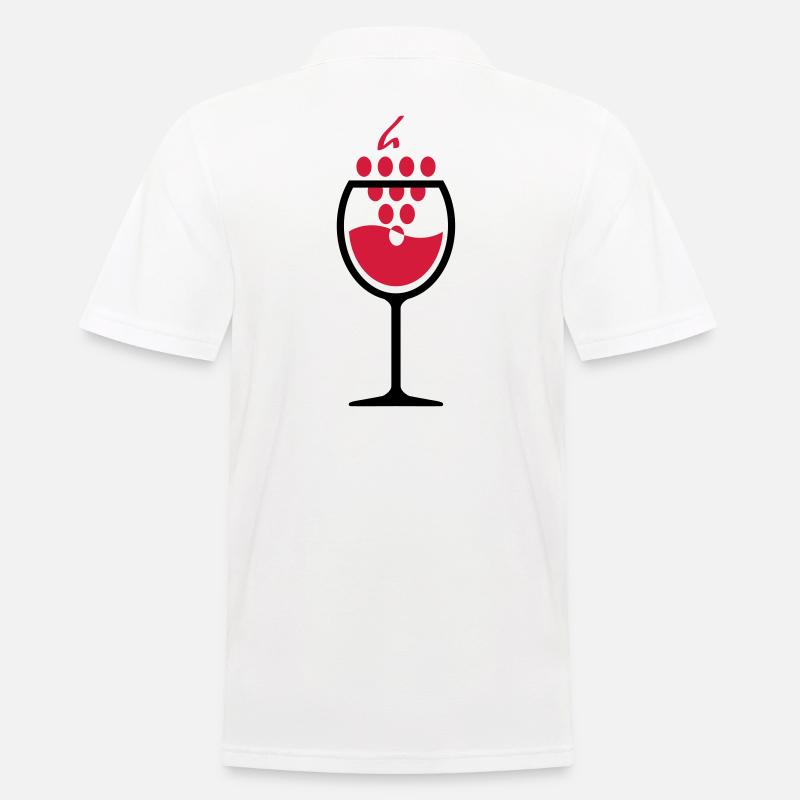02 Glas Wein Weintrauben - Männer Poloshirt - Weiß