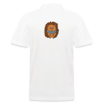 Igel blau-gelb ukrainischer winterschal Herbstzeit - Männer Poloshirt - Weiß - Hinten - Kai (181cm)
