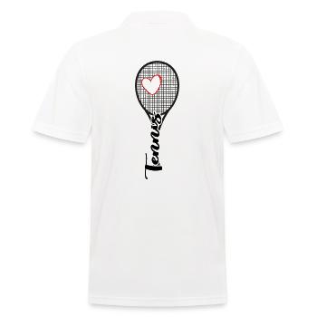 Tennis Joueur de tennis Tennis-love Match Ball - Polo Homme - blanc - Dos - Kai (181cm)