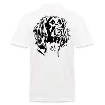KLEINER MÜNSTERLÄNDER Jagdhund Jagdhunde Wilsigns - Männer Poloshirt - Weiß - Hinten - Kai (181cm)