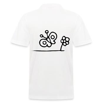 Butterfly flower - Men's Polo Shirt - white - Back - Kai (181cm)