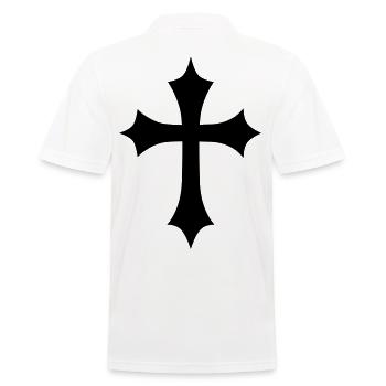 06 Gothic Cross Kreuz Jesus Christ Gottes Symbol - Männer Poloshirt - Weiß - Hinten - Kai (181cm)