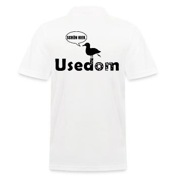 Kackende Möwe auf Usedom Geschenk und Souvenir - Männer Poloshirt - Weiß - Hinten - Kai (181cm)