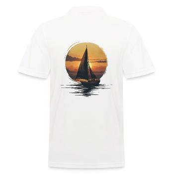 Voilier Au Coucher Du Soleil Aventure - Polo Homme - blanc - Dos - Kai (181cm)