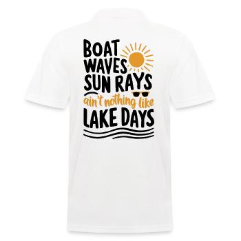 Boot Wellen Sonnenstrahlen Seetage, Sommer, Urlaub - Männer Poloshirt - Weiß - Hinten - Kai (181cm)