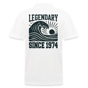 Legendary since 1974 Birthday Wave - Men's Polo Shirt - white - Back - Kai (181cm)