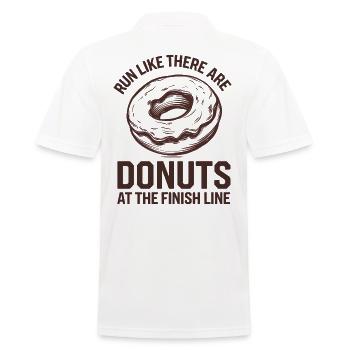 Lauf Als Wartet Ein Donut Auf Dich Am Ziel - Männer Poloshirt - Weiß - Hinten - Kai (181cm)