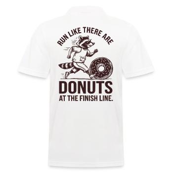 Laufe Wie Ein Marathonläufer, Wenn Donuts Am Ziel - Männer Poloshirt - Weiß - Hinten - Kai (181cm)