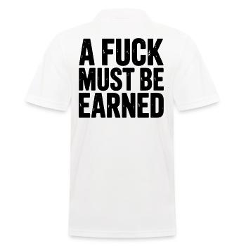 A Fuck Must Be Earned : annonce claire pour - Polo Homme - blanc - Dos - Kai (181cm)