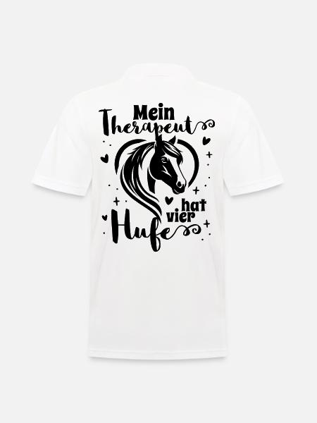 Pferdespruch Mein Therapeut hat vier Hufe - Männer Poloshirt - Weiß