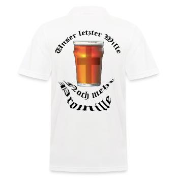 Unser letzter Wille - Noch mehr Promille - Männer Poloshirt - Weiß - Hinten - Kai (181cm)