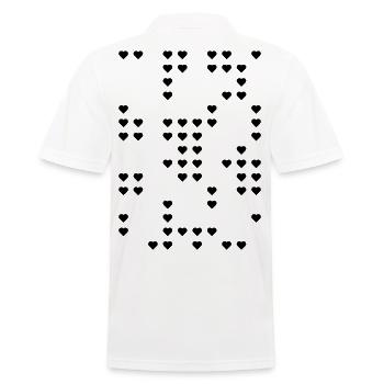 Herz Puzzle Schnee Geschenk - Männer Poloshirt - Weiß - Hinten - Kai (181cm)