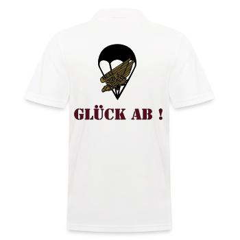 Glück ab Fallschirmjäger - Männer Poloshirt - Weiß - Hinten - Kai (181cm)