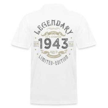 1943 Anniversary legendary since 1943 - Men's Polo Shirt - white - Back - Kai (181cm)