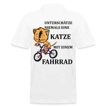 Cadeau T-shirt Chat sur un vélo cycliste - Polo Homme - blanc - Dos - Kai (181cm)