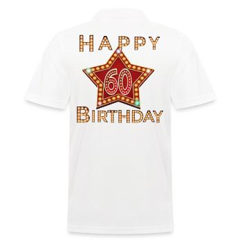 60. Geburtstag - Männer Poloshirt - Weiß - Hinten - Kai (181cm)