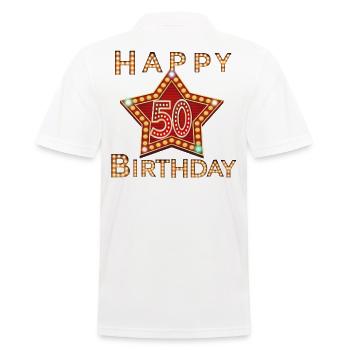 50th Birthday - Men's Polo Shirt - white - Back - Kai (181cm)