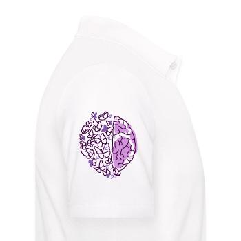 Papillons cérébraux Purple Epilepsy Awareness - Polo Homme - blanc - Droite - Kai (181cm)