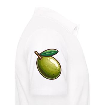 Illustration de Olive Verte Nature - Polo Homme - blanc - Droite - Kai (181cm)
