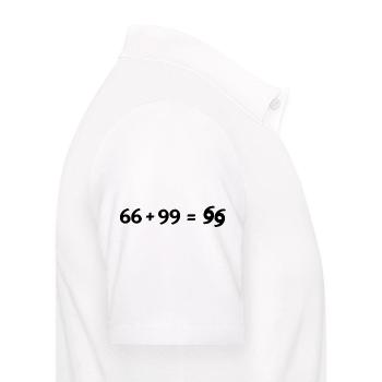 66 + 99 schwarz - Männer Poloshirt - Weiß - Rechts - Kai (181cm)