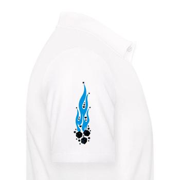 flammen - Männer Poloshirt - Weiß - Rechts - Kai (181cm)