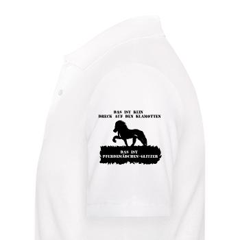 Spruch 3 mit Pferd 1 schwarz - Männer Poloshirt - Weiß - Links