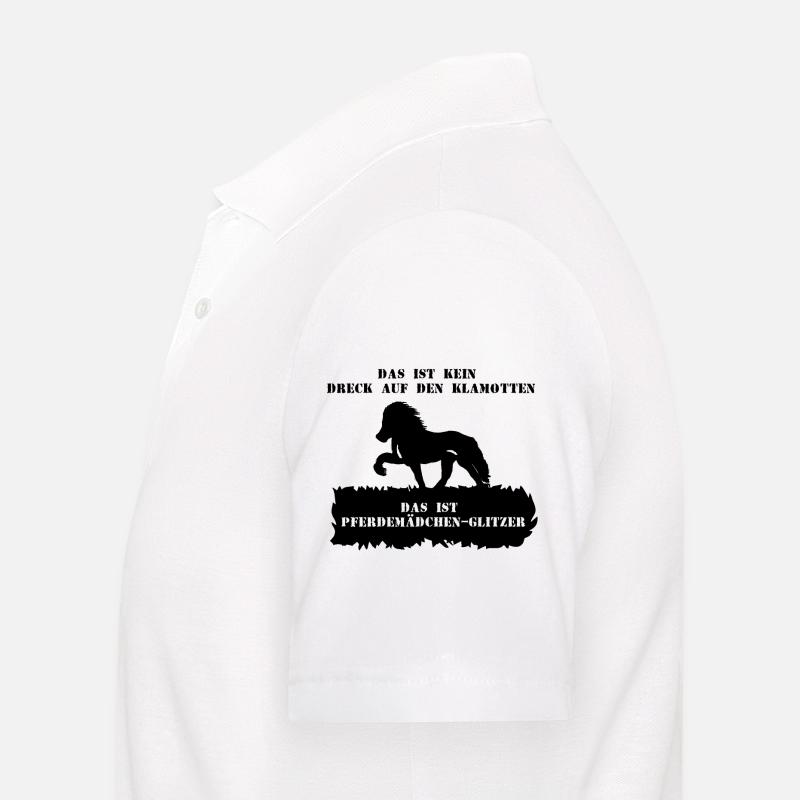 Spruch 3 mit Pferd 1 schwarz - Männer Poloshirt - Weiß