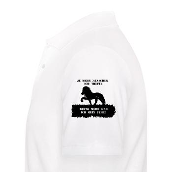 Spruch 5 mit Pferd 1 schwarz - Männer Poloshirt - Weiß - Links