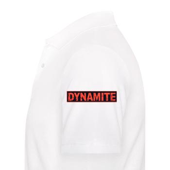 Dynamitisches rotes Grunge-Poster - Männer Poloshirt - Weiß - Links