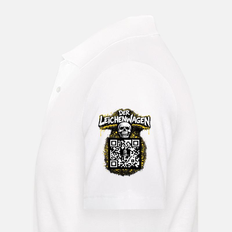 Der Leichenwagen mit QR Code - Männer Poloshirt - Weiß