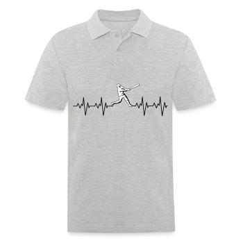 HEARTBEAT BASEBALL II - Design pour les fans de baseball ! - Polo Homme - gris chiné - Devant - Kai (181cm)