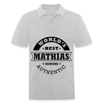 Mathias bestes Geschenk der Welt Vorname Mathias - Männer Poloshirt - Grau meliert - Vorne - Kai (181cm)