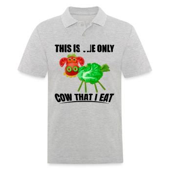 vegetarier vegetarisch vegetarierin vegan salat - Männer Poloshirt - Grau meliert - Vorne - Kai (181cm)