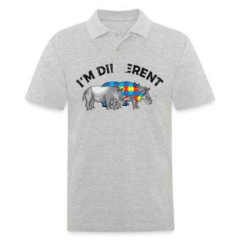 it's ok to be different colorful rhino different - Men's Polo Shirt - heather grey - Front - Kai (181cm)