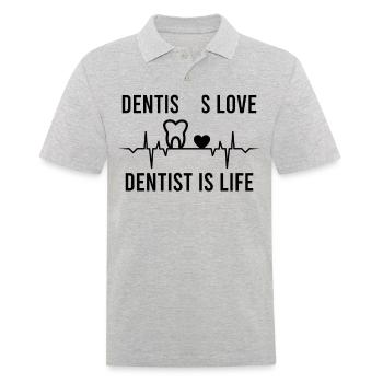 dentist teeth dentist dentisitin dentist doctor doctor - Men's Polo Shirt - heather grey - Front - Kai (181cm)