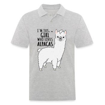 just a girl who loves alpacas alpaka lama mädchen - Männer Poloshirt - Grau meliert - Vorne - Kai (181cm)