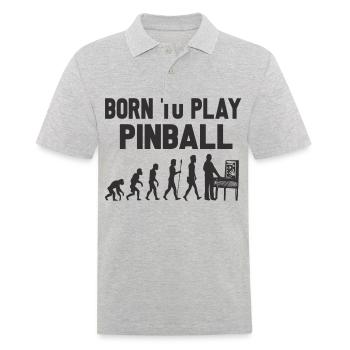 born to play pinball evolution game play - Men's Polo Shirt - heather grey - Front - Kai (181cm)