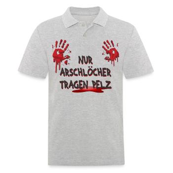 Nur Arschlöcher tragen Pelz - Männer Poloshirt - Grau meliert - Vorne - Kai (181cm)