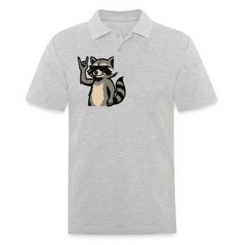 Cool raccoon in sunglasses. - Men's Polo Shirt - heather grey - Front - Kai (181cm)