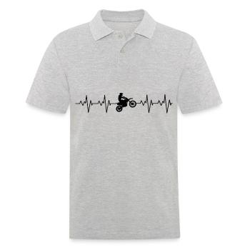 HEARTBEAT MOTOCROSS - Herzfrequenz Motorrad Design - Männer Poloshirt - Grau meliert - Vorne - Kai (181cm)