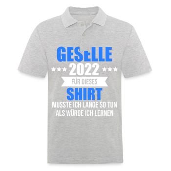 Gesellenbrief Abschluss Geselle 2022 - Männer Poloshirt - Grau meliert - Vorne - Kai (181cm)