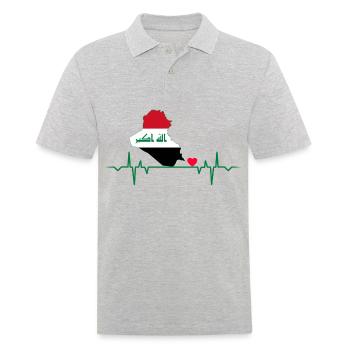 herzschlag irak iraq iraker bagdad asien arabien - Männer Poloshirt - Grau meliert - Vorne - Kai (181cm)