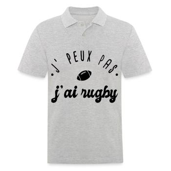 J'peux pas j'ai rugby cadeau humour sport Rugby - Polo Homme - gris chiné - Devant - Kai (181cm)
