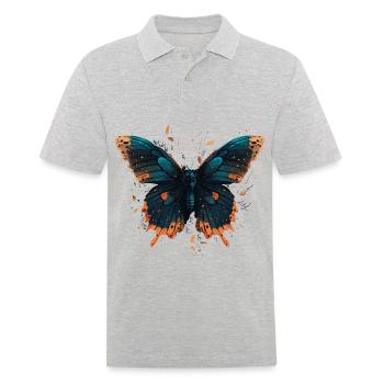 Butterfly Image - Men's Polo Shirt - heather grey - Front - Kai (181cm)